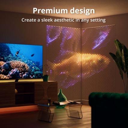 Twinkly - Ρυθμιζόμενος LED RGB Χριστουγεννιάτικος Καταρράκτης MATRIX 480xLED 1x1 μ Wi-Fi