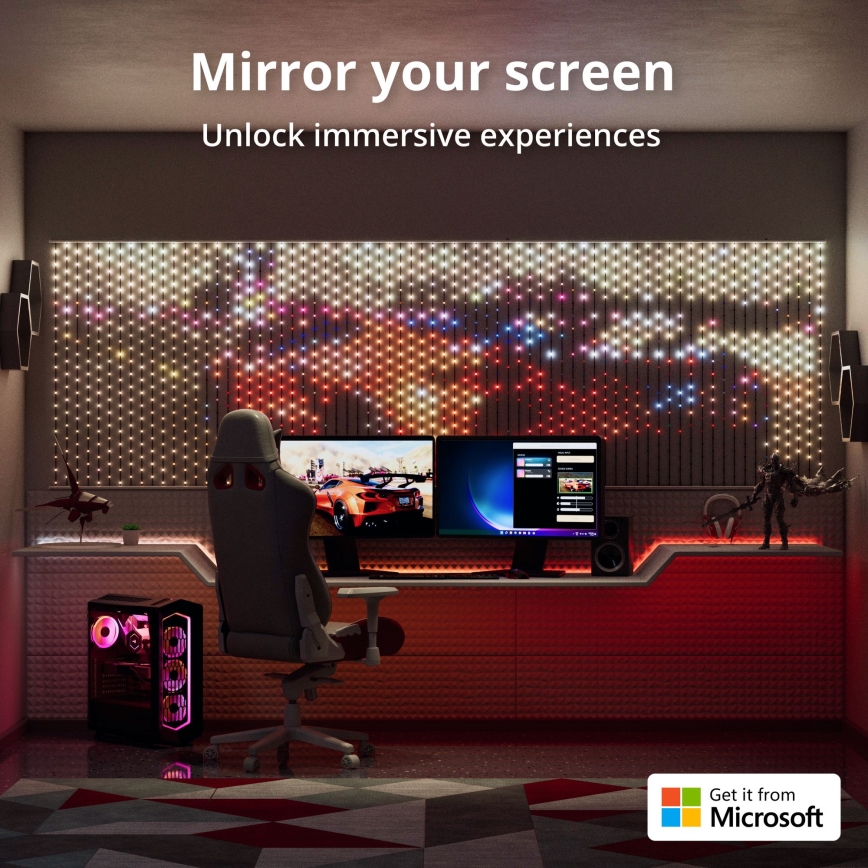 Twinkly - Ρυθμιζόμενος LED RGB Χριστουγεννιάτικος Καταρράκτης MATRIX 480xLED 1x1 μ Wi-Fi