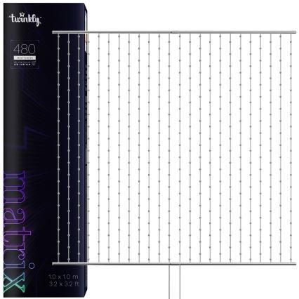 Twinkly - Ρυθμιζόμενος LED RGB Χριστουγεννιάτικος Καταρράκτης MATRIX 480xLED 1x1 μ Wi-Fi