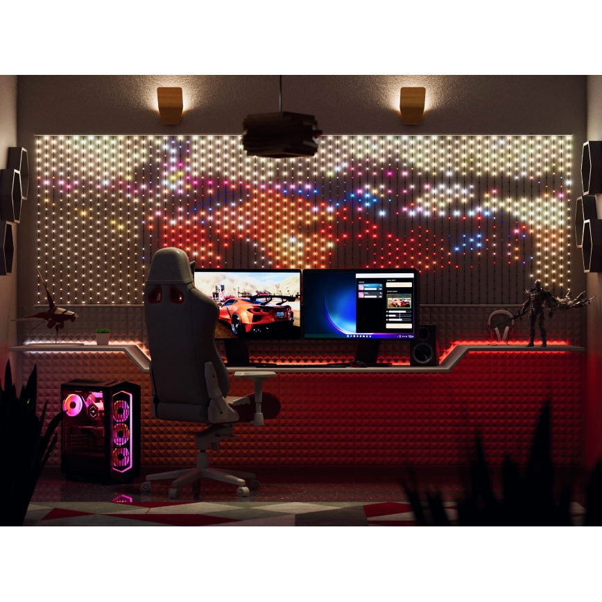 Twinkly - LED RGB Dimming Χριστουγεννιάτικα λαμπάκια κουρτίνα MATRIX 480xLED 1x1 m Wi-Fi