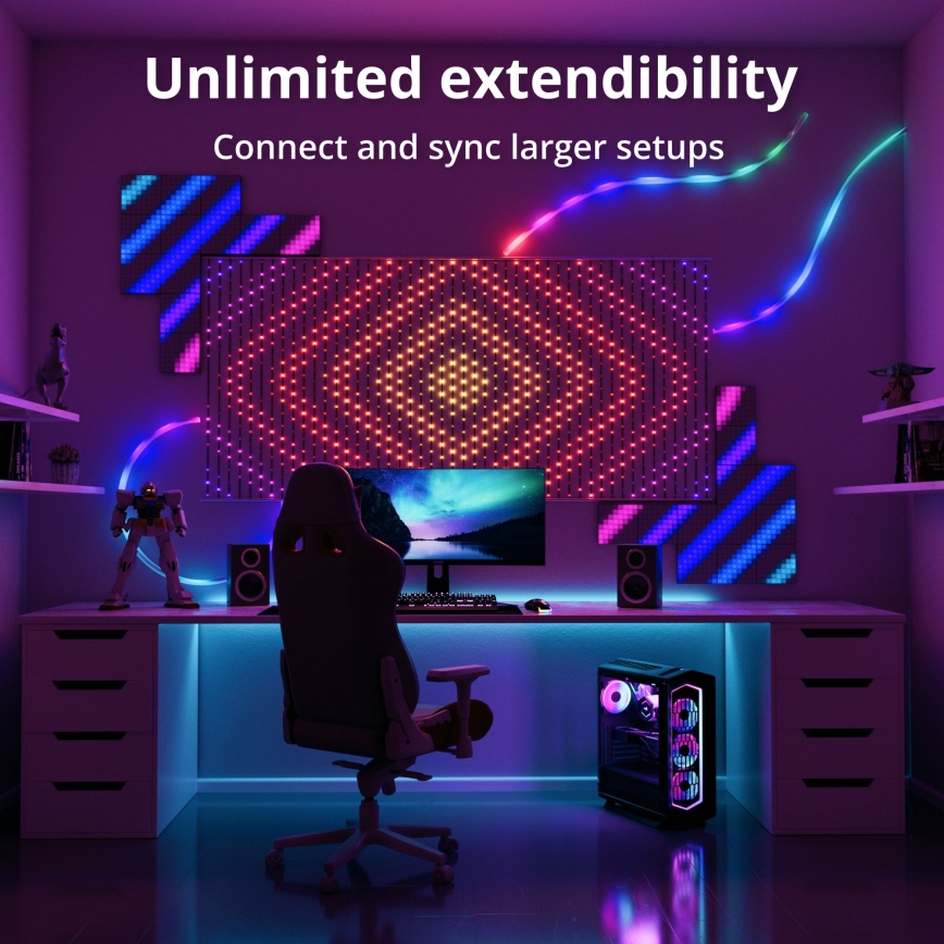 Twinkly - LED RGB Dimming Χριστουγεννιάτικα λαμπάκια κουρτίνα MATRIX 480xLED 1x1 m Wi-Fi