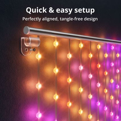 Twinkly - LED RGB Dimming Χριστουγεννιάτικα λαμπάκια κουρτίνα MATRIX 480xLED 1x1 m Wi-Fi