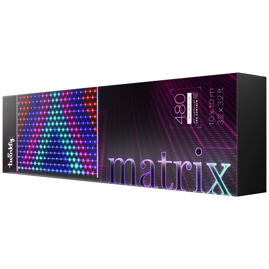 Twinkly - LED RGB Dimming Χριστουγεννιάτικα λαμπάκια κουρτίνα MATRIX 480xLED 1x1 m Wi-Fi