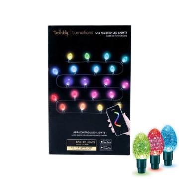 Twinkly - Ρυθμιζόμενη LED RGB εξωτερική χριστουγεννιάτικη γιρλάντα FACETED 40xLED 14,5 μ. IP44 Wi-Fi