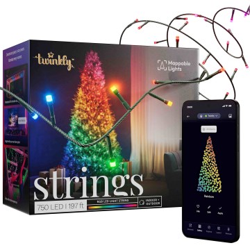 Twinkly - Ρυθμιζόμενη LED RGB εξωτερική χριστουγεννιάτικη γιρλάντα STRINGS 750xLED 63,5μ IP44 Wi-Fi