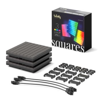 Twinkly - ΣΕΤ 3xLED RGB Πάνελ dimming SQUARES 64xLED 16x16 cm Wi-Fi