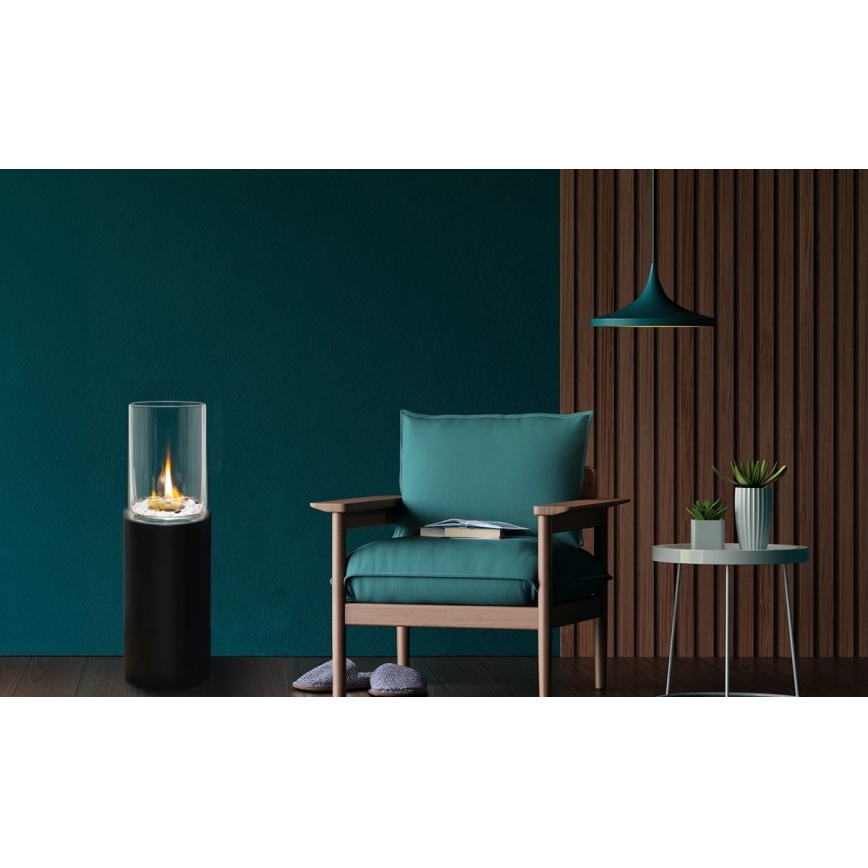 Τζάκι βιοαιθανόλης ROMA 26,5x80,5 cm 2kW μαύρο + προστατευτικό κάλυμμα