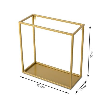 Ράφι τοίχου 35x35 εκ. σε χρυσό χρώμα