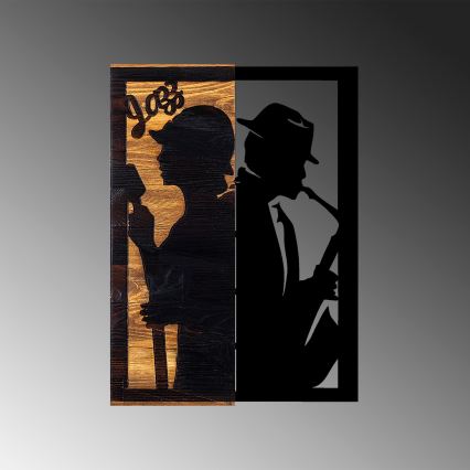 Διακοσμητικό τοίχου 32x50 εκ. τζαζ ξύλο/μέταλλο