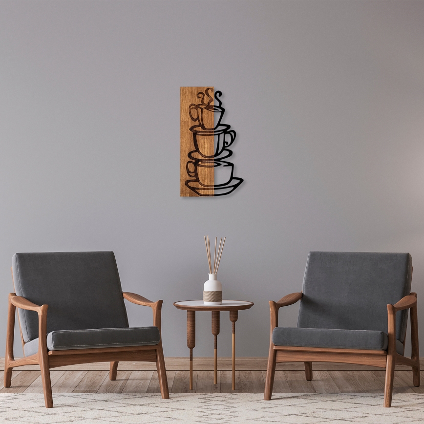 Διακοσμητικό τοίχου 58x34 εκ. φλιτζάνια ξύλο/μέταλλο