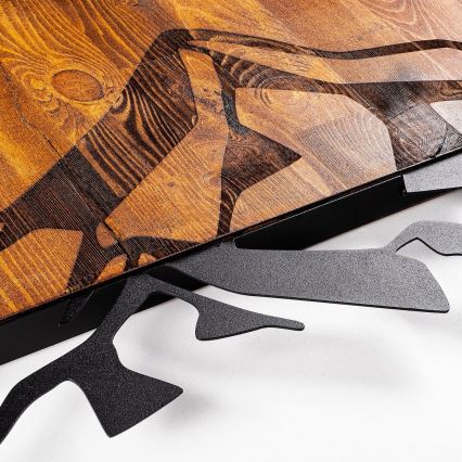 Διακοσμητικό τοίχου 58x36 εκ. βουνά ξύλο/μέταλλο