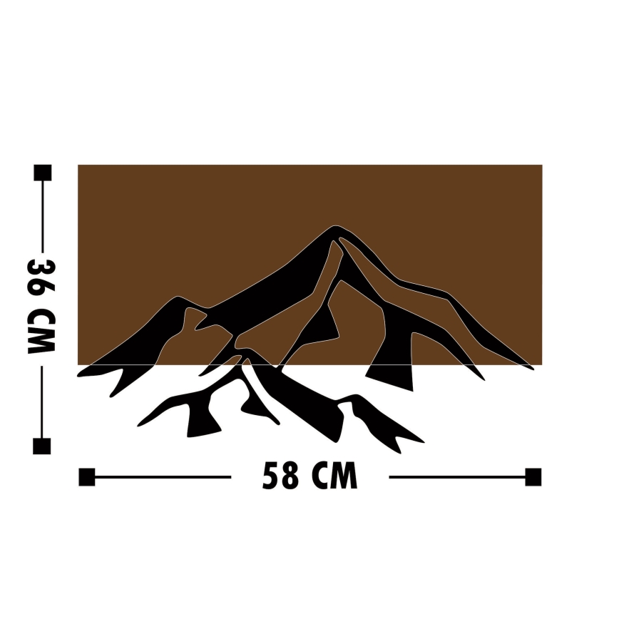 Διακοσμητικό τοίχου 58x36 εκ. βουνά ξύλο/μέταλλο