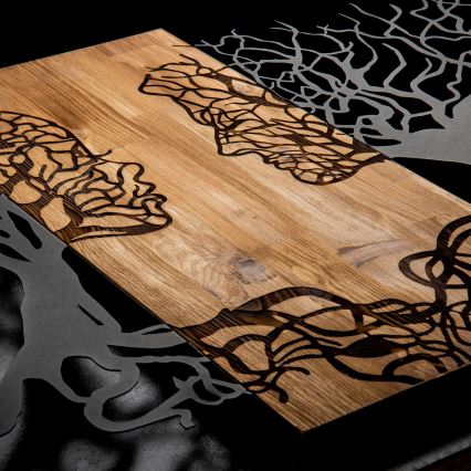 Διακοσμητικό τοίχου 58x92 εκ. δέντρο της ζωής ξύλο/μέταλλο