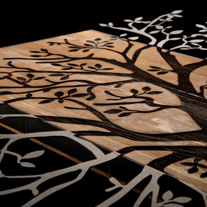 Διακοσμητικό τοίχου 85x58 εκ. δέντρο ξύλο/μέταλλο