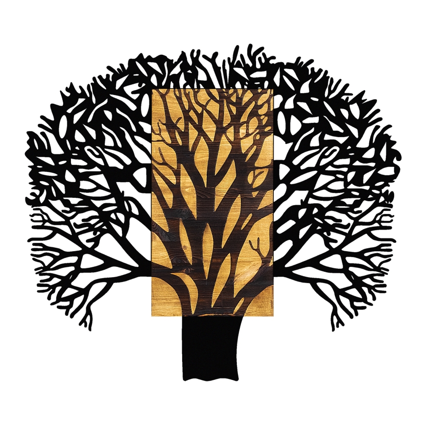 Διακοσμητικό τοίχου 93x86 εκ. δέντρο ξύλο/μέταλλο