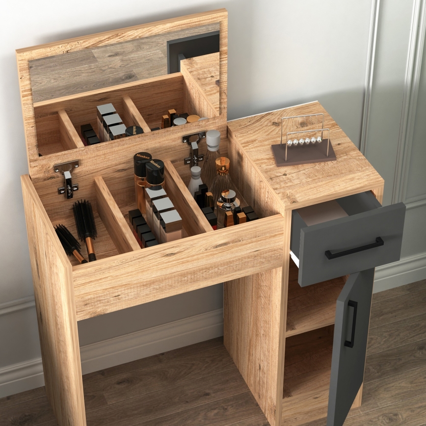 Τουαλέτα INCI 108,8x77 εκ. πεύκο ατλαντικό/ανθρακί