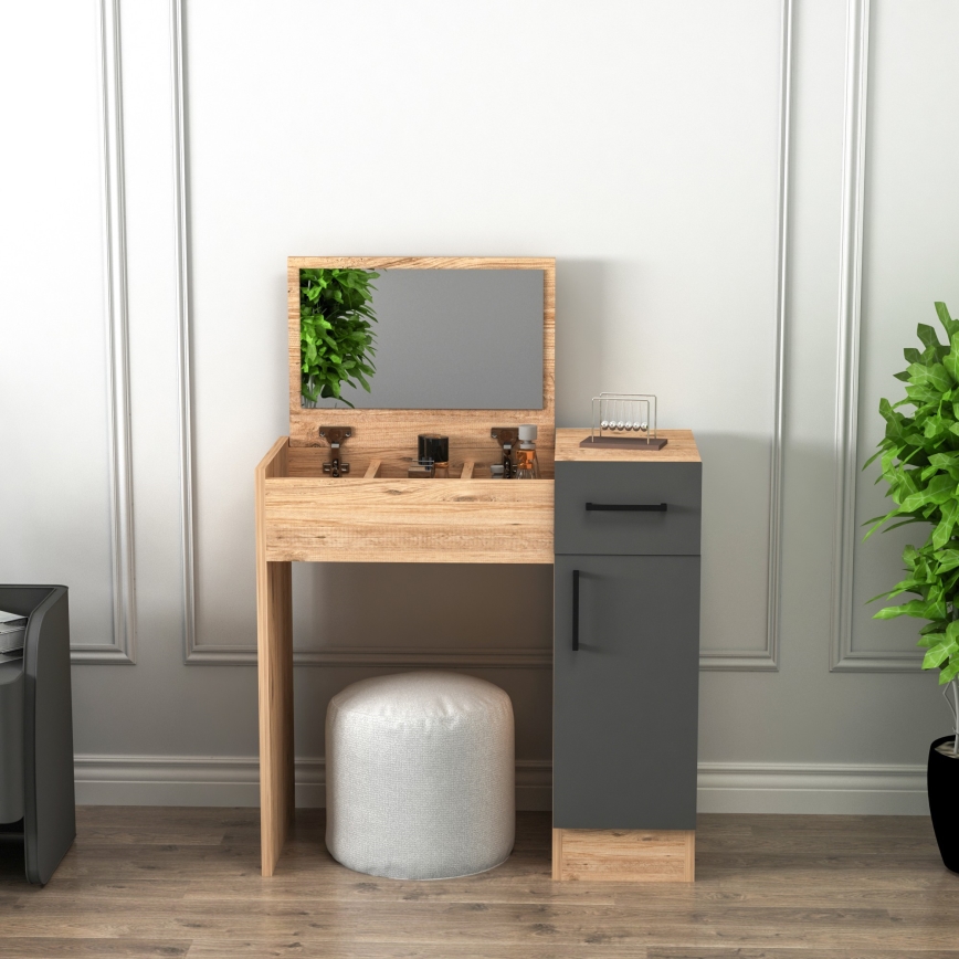 Τουαλέτα INCI 108,8x77 εκ. πεύκο ατλαντικό/ανθρακί