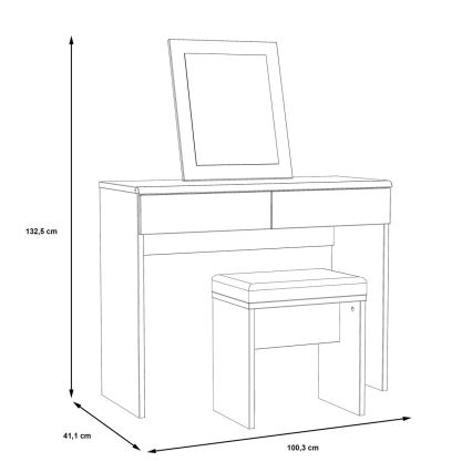 Τουαλέτα JUNO + σκαμπό 45x29,6 cm καφέ/μαύρο