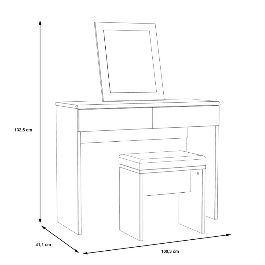 Τουαλέτα JUNO + σκαμπό 45x29,6 cm καφέ/μαύρο
