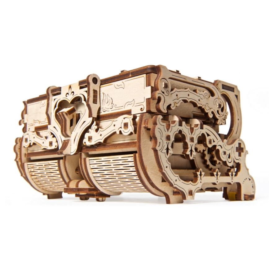 Ugears - 3D ξύλινο μηχανικό παζλ Antique κουτί κοσμημάτων