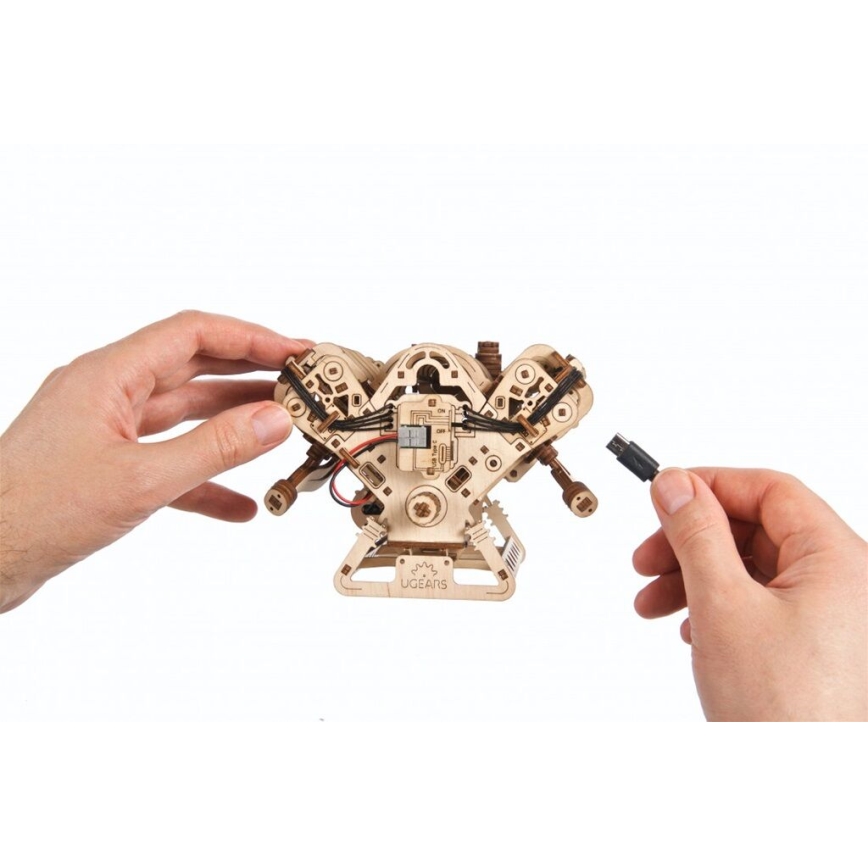 Ugears - 3D ξύλινο μηχανικό παζλ Κινητήρας V8