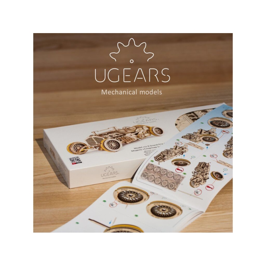 Ugears - 3D ξύλινο μηχανικό παζλ U9 Αυτοκίνητο Grand Prix