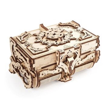 Ugears - 3D ξύλινο μηχανικό παζλ Antique κουτί κοσμημάτων