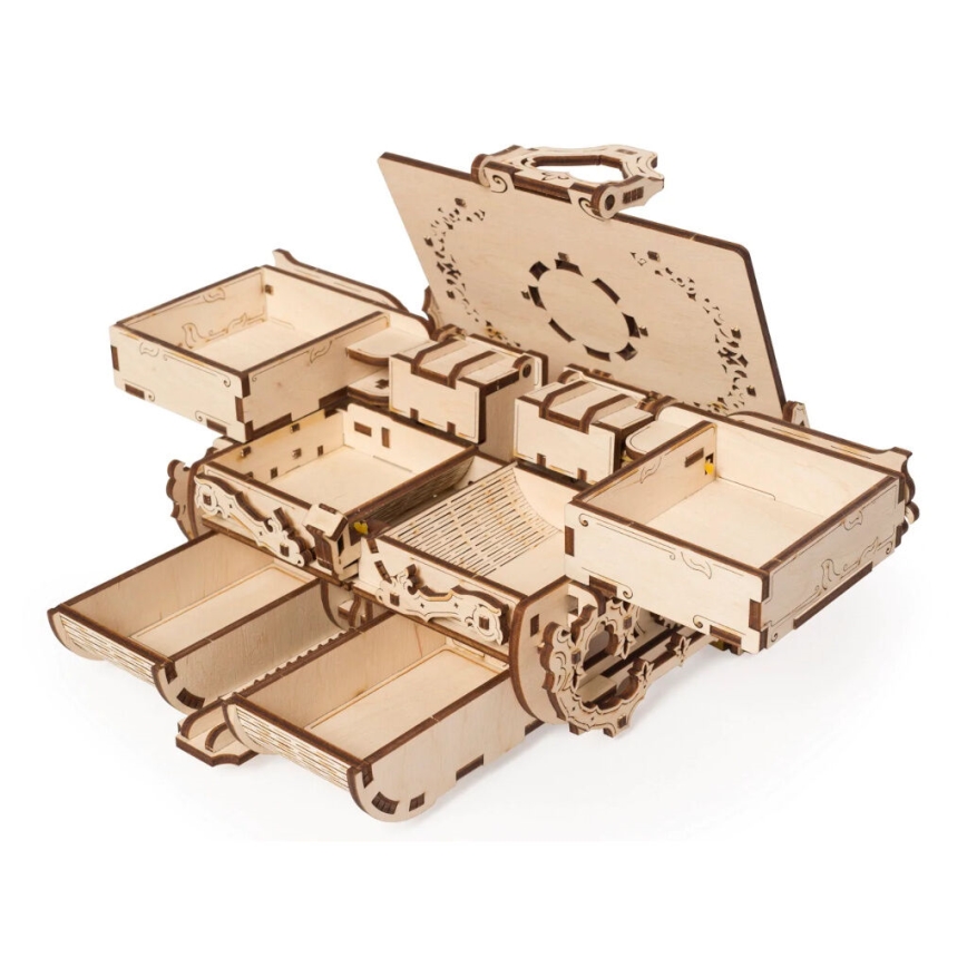 Ugears - 3D ξύλινο μηχανικό παζλ Antique κουτί κοσμημάτων