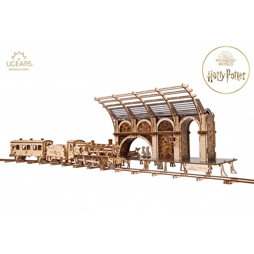 Ugears - 3D ξύλινο μηχανικό παζλ Harry Potter πλατφόρμα τρένου