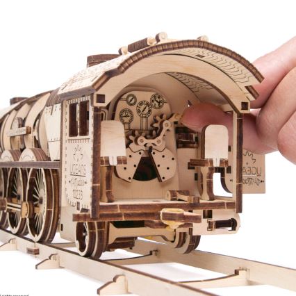 Ugears - 3D ξύλινο μηχανικό παζλ V-Express ατμομηχανή