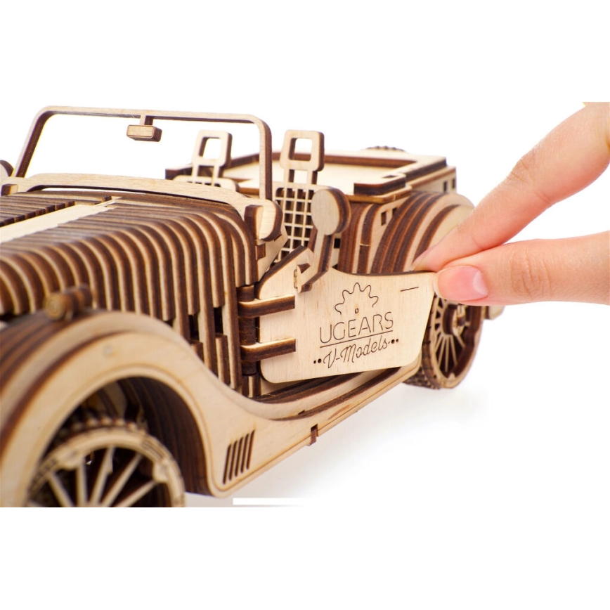 Ugears - 3D ξύλινο μηχανικό παζλ Αυτοκίνητο roadster