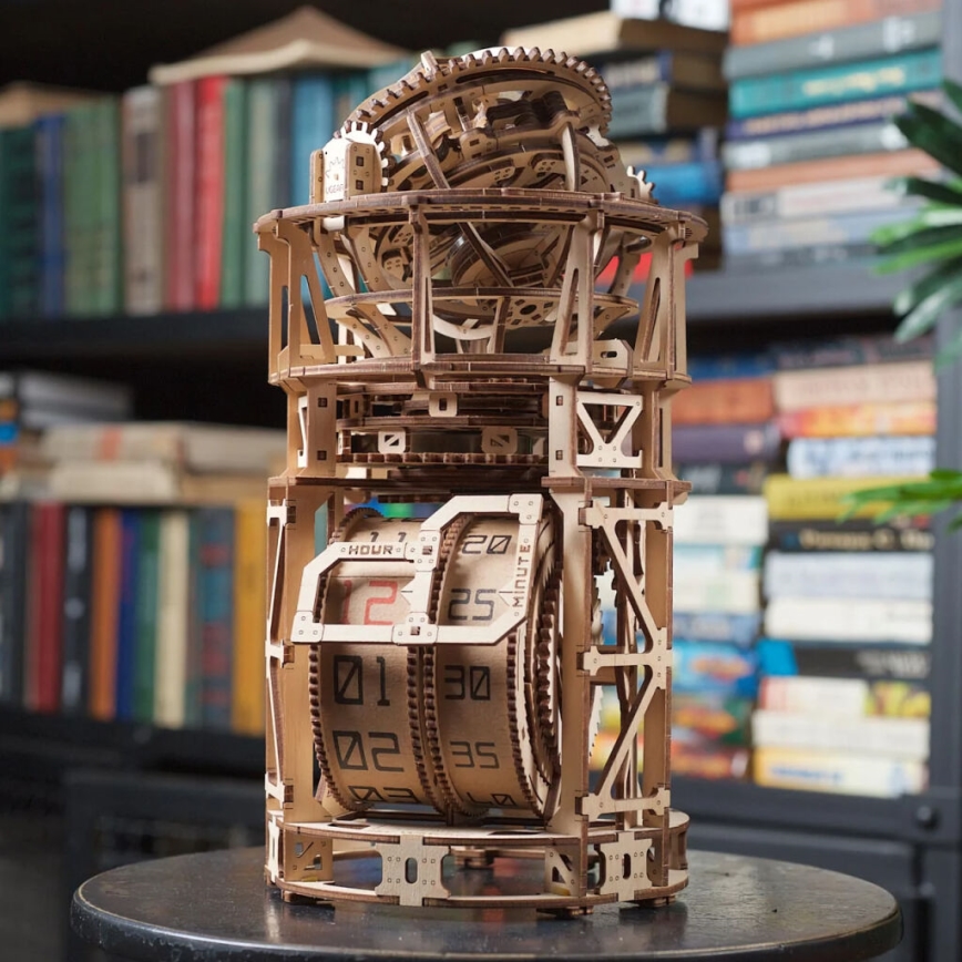 Ugears - 3D ξύλινο μηχανικό παζλ Ρολόι με τουρμπιγιόν