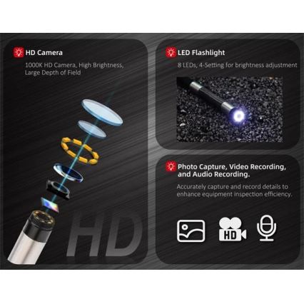 Uni-T UT663B - Βιντεοενδοσκόπιο 3,7V 3000 mAh IP67 3m