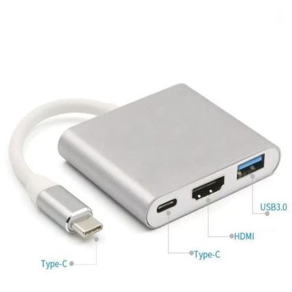 USB-C hub 3 σε 1 με Power Delivery 100W και έξοδο HDMI 4K