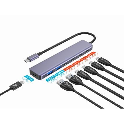USB-C hub 7 σε 1 με Power Delivery 100W