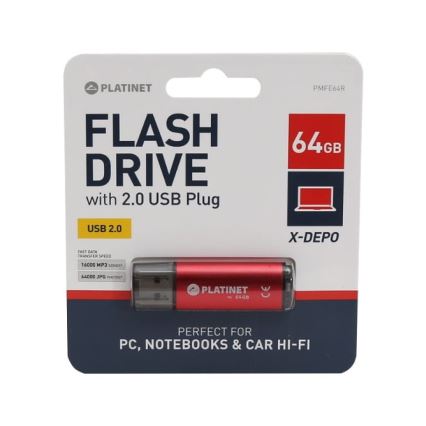 Φλασάκι USB 64GB κόκκινο