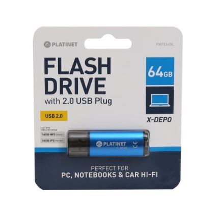 Φλασάκι USB 64GB μπλε