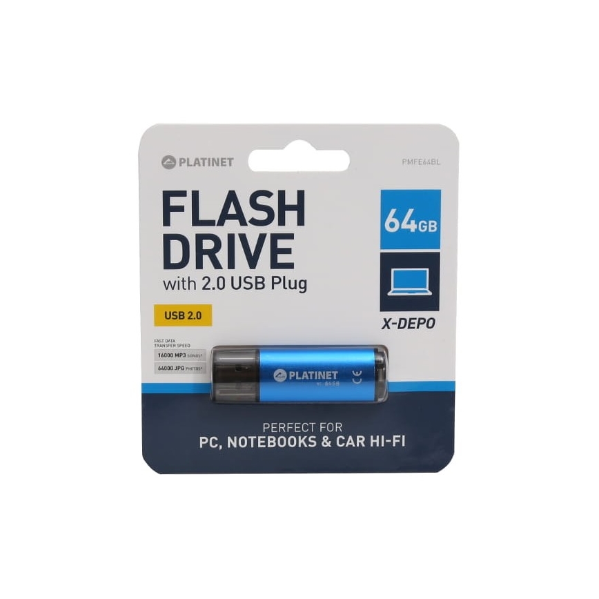 Φλασάκι USB 64GB μπλε