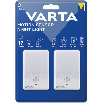 Varta 16624101402 - ΣΕΤ 2x LED Φωτιστικό νυκτός με αισθητήρα NIGHT LIGHT LED/3xAAA