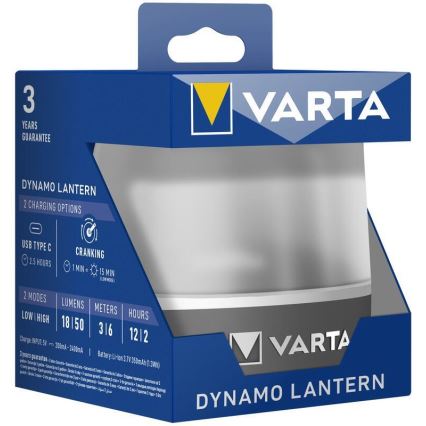 Varta 17670101111 - LED Επαναφορτιζόμενο φωστικό DYNAMO LANTERN LED/5V IP54