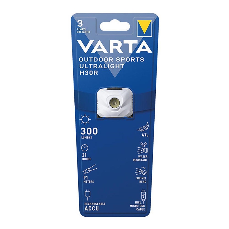 Varta 18631101401 - Ρυθμιζόμενος LED επαναφορτιζόμενος φακός κεφαλής OUTDOOR SPORTS LED/5V 600 mAh IPX4 λευκός