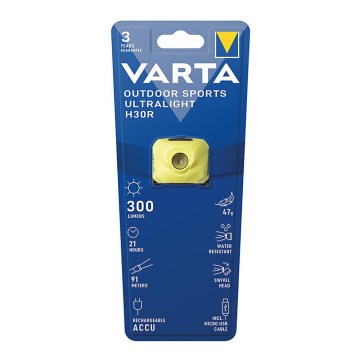 Varta 18631201401 - LED Dimmable επαναφορτιζόμενος φακός κεφαλής OUTDOOR SPORTS LED/5V IPX4