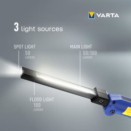 Varta 18649101401 - Επαναφορτιζόμενος φακός LED WORK FLEX F20R LED/5V IP54