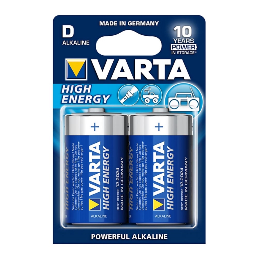 Varta 4920 - 2 τμχ Αλκαλική μπαταρία HIGH ENERGY D 1,5V