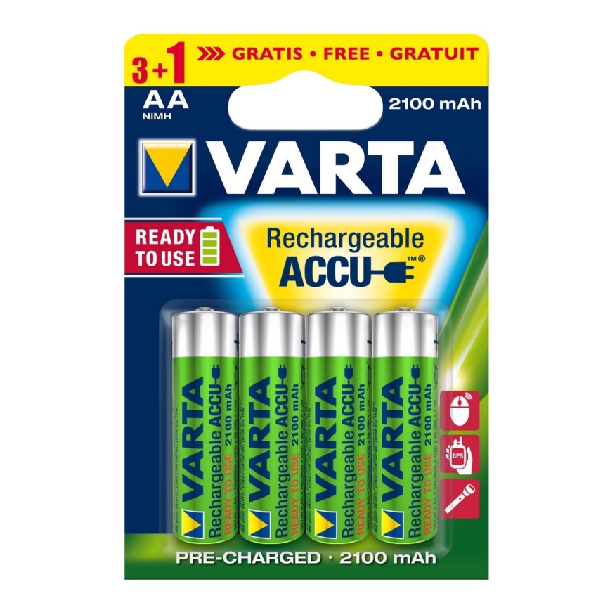 Varta 5675 - 3+1 τμχ Επαναφορτιζόμενη μπαταρία ACCU AA Ni-MH/2100mAh/1,2V