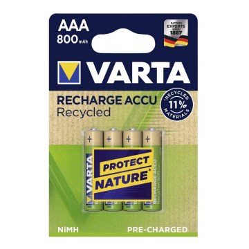 Varta 5681 - Σετ 4 επαναφορτιζόμενες μπαταρίες ACCU RECYCLED AAA Ni-MH/800mAh/1,2V