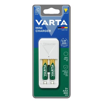 Varta 57656201421 - Φορτιστής μπαταριών 2xAA/AAA 800 mAh 230V