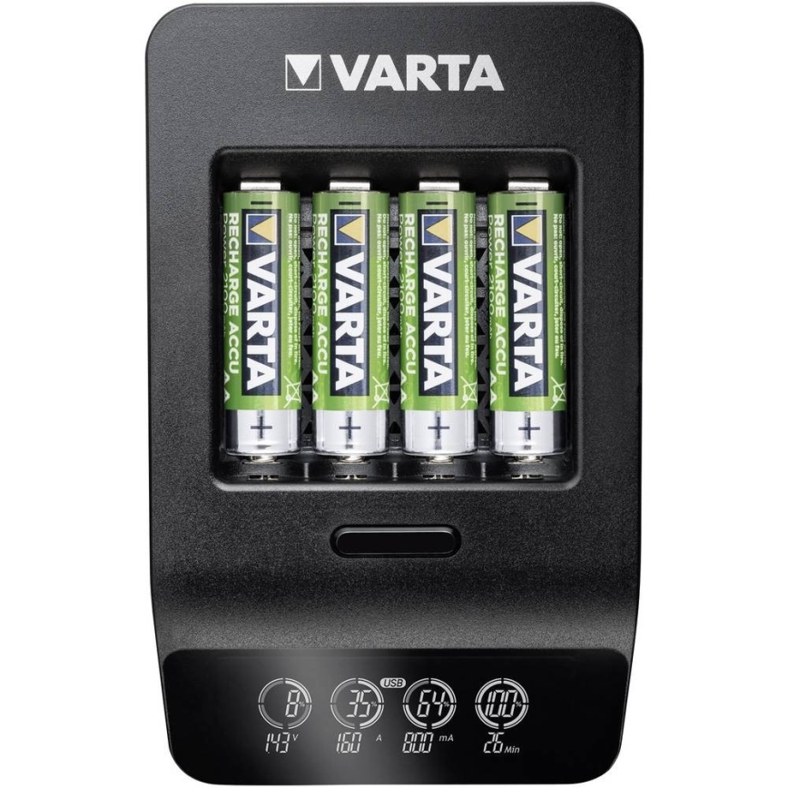 VARTA 57684 - LCD Έξυπνος φορτιστής 4xAA/AAA χρόνος φόρτισης 1,5h