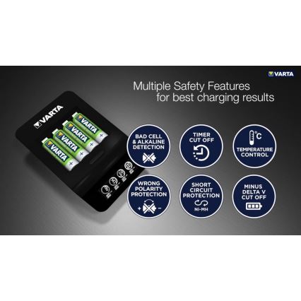 VARTA 57684 - LCD Έξυπνος φορτιστής 4xAA/AAA χρόνος φόρτισης 1,5h