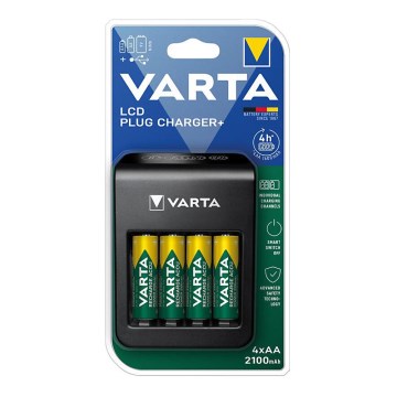 Varta 57687101441 - Φορτιστής μπαταριών LCD 4xAA/AAA 2100mAh 230V